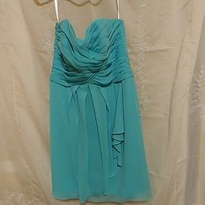Pool blue bridesmaids dress